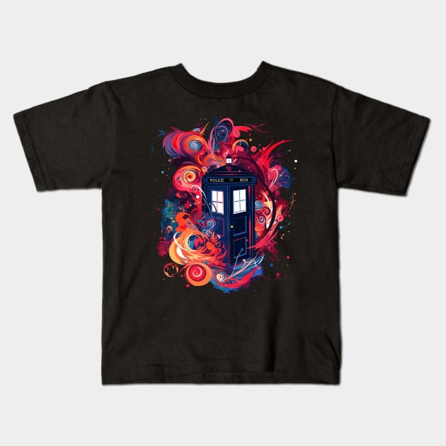 dr who Kids T-Shirt by a cat cooking